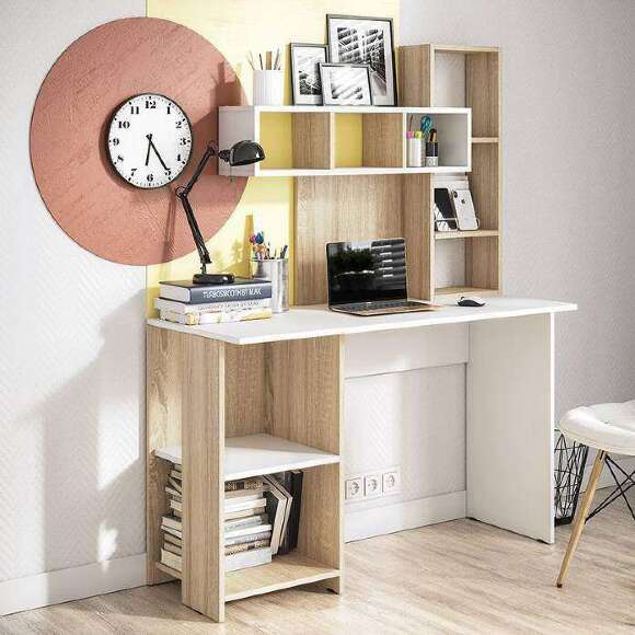 Стол компьютерный Олимп (Интерьер-Центр) Дуб Сонома/Белый