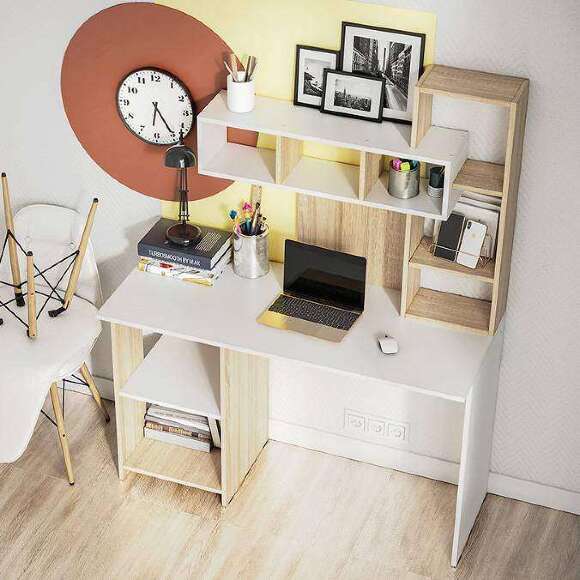 Стол компьютерный Олимп (Интерьер-Центр) Дуб Сонома/Белый