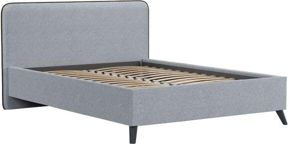 Миа кровать 140 Bravo grey (серый) / кант Лайт 10 Велюр (коричневый) Миа кровать 140 Bravo grey (серый) / кант Лайт 10 Велюр (коричневый)