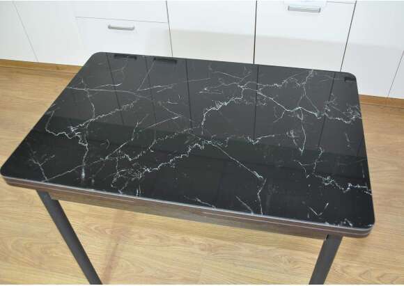 Симпл фотопечать стол обеденный раскладной / черный мрамор/венге/черный