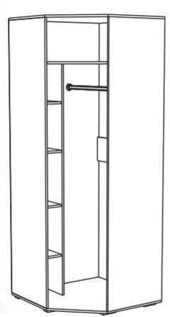 Шкаф угловой ЛШ-25 Ливорно DOMANI (Дуб сонома) Шкаф угловой ЛШ-25 Ливорно DOMANI (Дуб сонома)