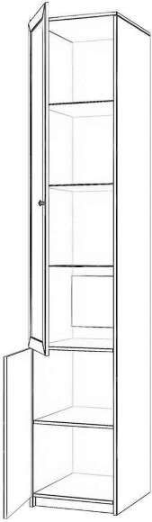 Бэль Шкаф однодверный со стеклом Слоновая кость