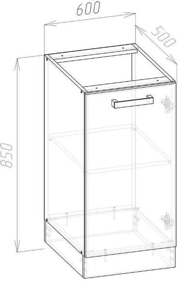 Шкаф кухонный нижний  Варя 600 6Н (Крафт золотой)