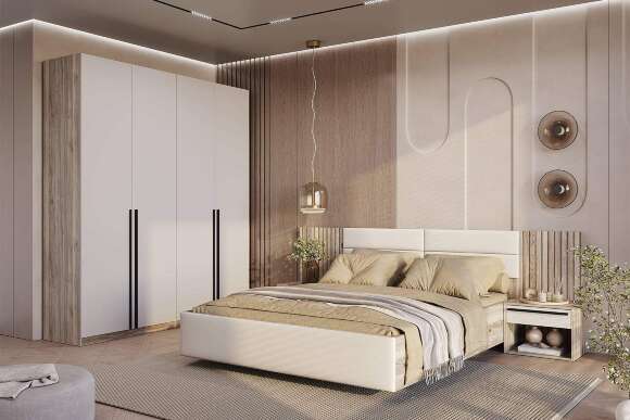 Кровать с подъёмным механизмом Урбан КР-18 160х200, Дуб смоки, Кашемир