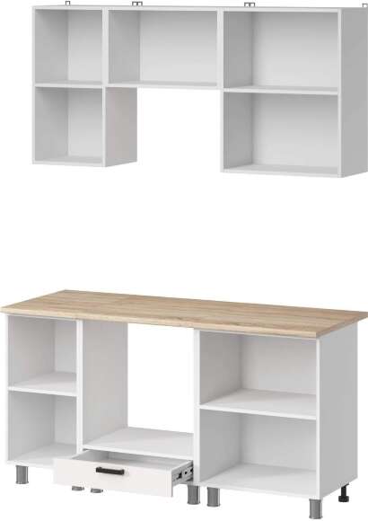 МК Аленушка 1,6м в.5 Лаванда Молочный,скоба черный,сонома