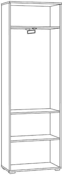 Шкаф для одежды Октава 13.338, Белый шагрень, Дуб золотой