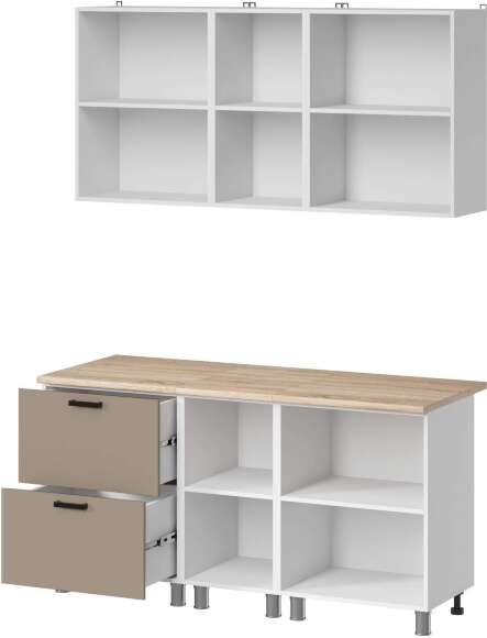 МК Аленушка 1,6м в.4 Орешник Матовый Вижен,скоба черный,сонома