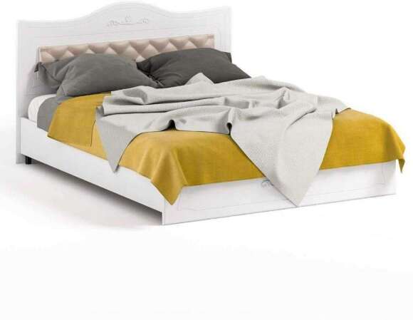 Кровать 1600 с мягким элементом Италия ИТ-9 + ИТ-9А белое дерево Кровать 1600 с мягким элементом Италия ИТ-9 + ИТ-9А белое дерево