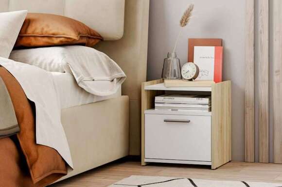 Тумба прикроватная Симпл НМ 013.11 дуб сонома/белый Тумба прикроватная Симпл НМ 013.11 дуб сонома/белый