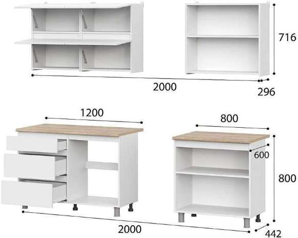 Кухня Токио 2.0 Комплект (Белый текстурный)
