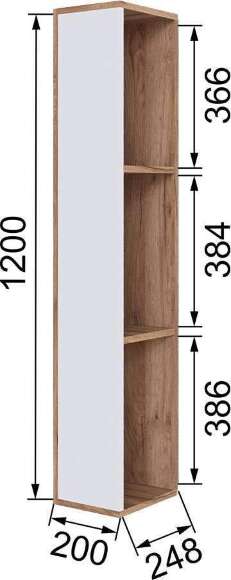 Шкаф торцевой Малави МШТ, Дуб крафт табачный, Белый глянец Шкаф торцевой Малави МШТ, Дуб крафт табачный, Белый глянец