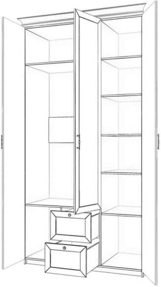 Бэль Шкаф трехдверный + Карнизы 1204/550 Слоновая кость Бэль Шкаф трехдверный + Карнизы 1204/550 Слоновая кость