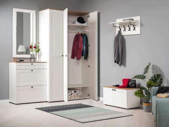 Прихожая Остин 1 Белый шагрень/Дуб Вотан