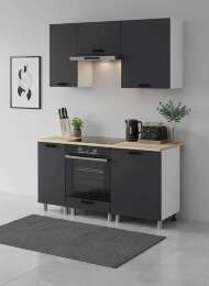 МК Аленушка 1,6м в.5 Лаванда Сталь,скоба черный,сонома