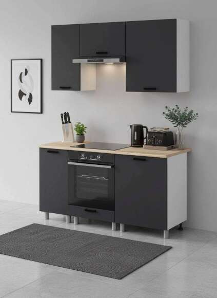 МК Аленушка 1,6м в.5 Лаванда Сталь,скоба черный,сонома