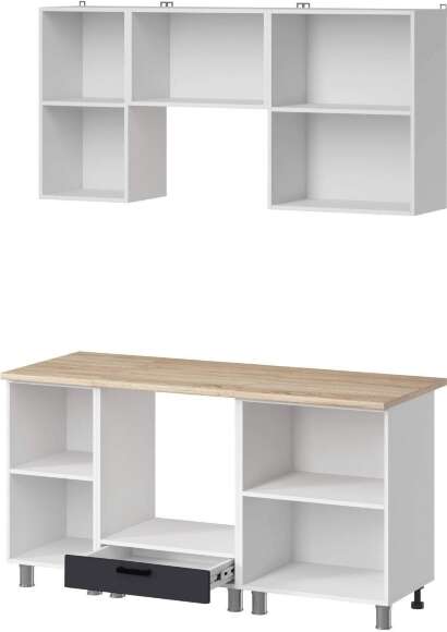 МК Аленушка 1,6м в.5 Лаванда Сталь,скоба черный,сонома