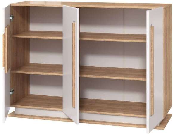 Комод Дора 30.06-02 дуб сонома/белый глянец