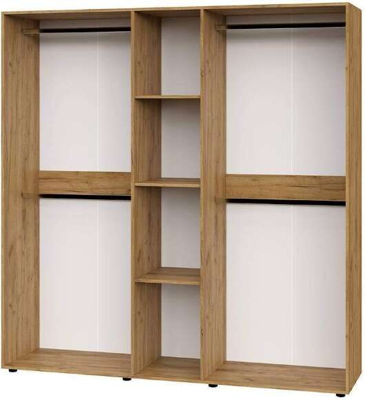 Шкаф распашной ШК 10, Дуб золотой, Белый