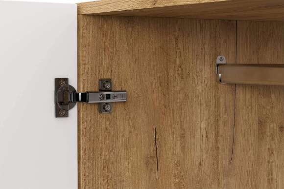 Шкаф распашной ШК 10, Дуб золотой, Белый