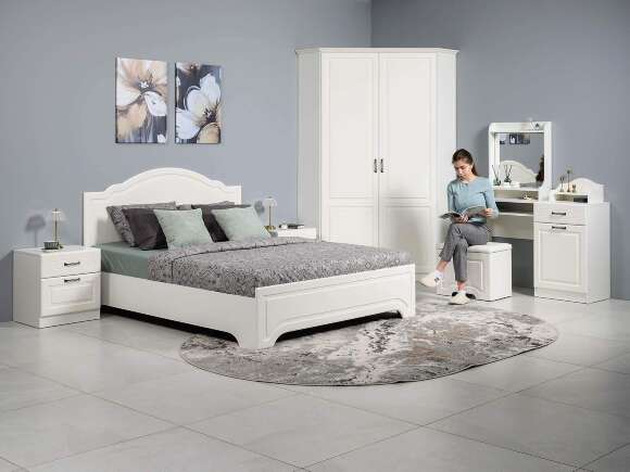 Спальня Ливерпуль 1 Белый/Ясень ваниль