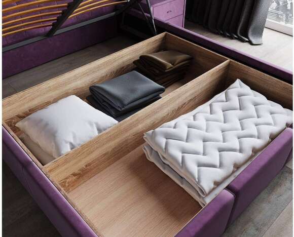 Кровать с подъёмным механизмом Октавия 140х200, Винный Кровать с подъёмным механизмом Октавия 140х200, Винный