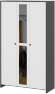 Шкаф трехстворчатый Дольче, Графит/Белый Шкаф трехстворчатый Дольче, Графит/Белый