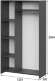 Шкаф трехстворчатый Дольче, Графит/Белый Шкаф трехстворчатый Дольче, Графит/Белый