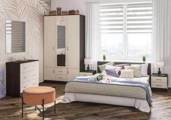 Кровать 160х200 Ронда КР-160 с основанием ЛДСП Венге Кровать 160х200 Ронда КР-160 с основанием ЛДСП Венге