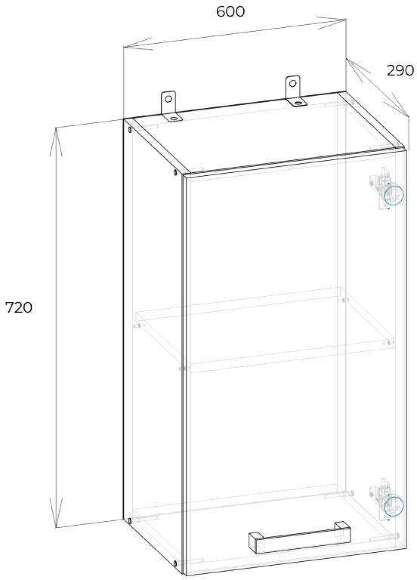 Шкаф кухонный верхний Варя 600 6В (Крафт золотой)