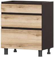 Шкаф кухонный напольный с ящиками 70 см Берген 7с3 (Венге/Дуб Делано) Шкаф кухонный напольный с ящиками 70 см Берген 7с3 (Венге/Дуб Делано)