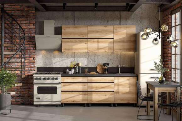 Шкаф кухонный напольный с ящиками 70 см Берген 7с3 (Венге/Дуб Делано)