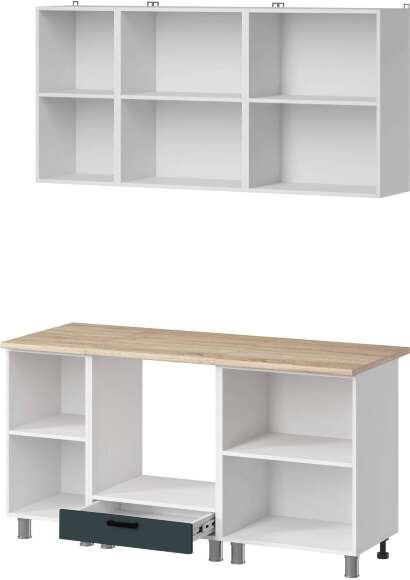 МК Аленушка 1,6м в.6 Лаванда Изумруд,скоба черный,сонома