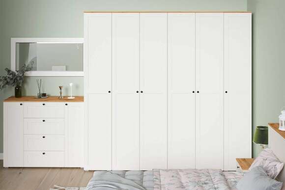 Шкаф для одежды Остин 13.336.02, Белый шагрень, Дуб золотой Шкаф для одежды Остин 13.336.02, Белый шагрень, Дуб золотой