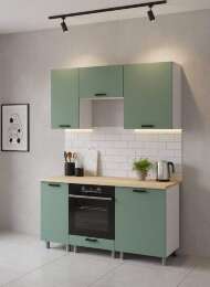 МК Аленушка 1,6м в.5 Орешник Матовая Мята,скоба черный,сонома