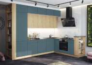 Кухня Техно-5 3,2*2,24м (Сонома/Браш Блю, Белый (Кастилло темный) Кухня Техно-5 3,2*2,24м (Сонома/Браш Блю, Белый (Кастилло темный)