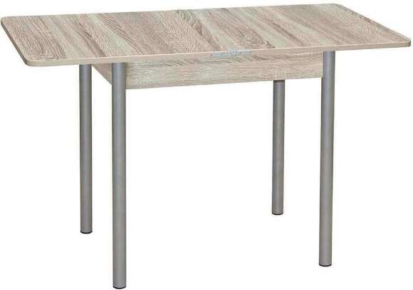 Эко 80х60 стол обеденный раскладной / Дуб сонома/металлик