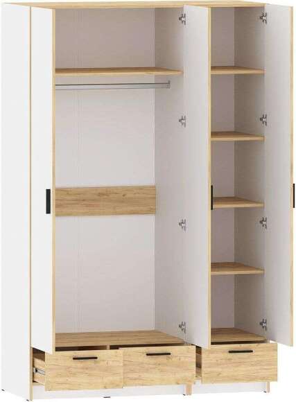 Спальня Оттавия 3 с зеркалами Белый / Дуб золотой Спальня Оттавия 3 с зеркалами Белый / Дуб золотой