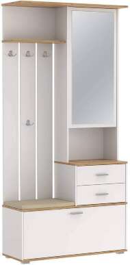 Прихожая с зеркалом Антре 65.08, Белый Прихожая с зеркалом Антре 65.08, Белый