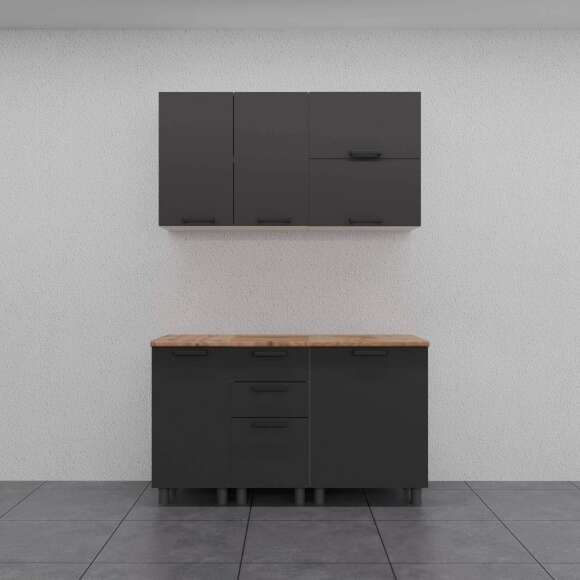 МК Аленушка Н 400 Лаванда Сталь, скоба черный (со столешницей) МК Аленушка Н 400 Лаванда Сталь, скоба черный (со столешницей)