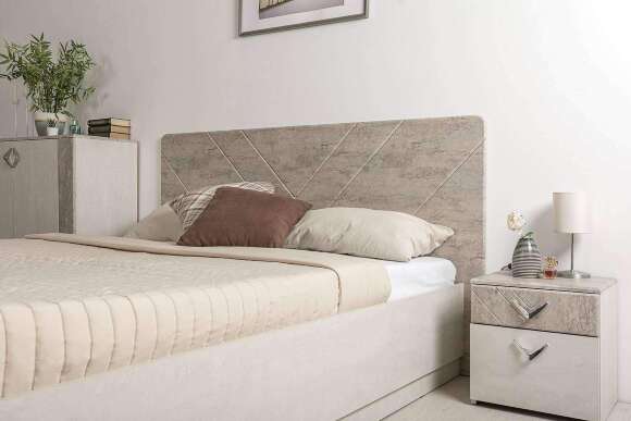 Кровать Амели 11.31,Шелковый камень; Бетон Чикаго
