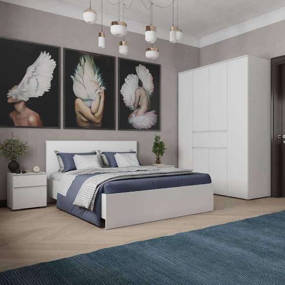 Шкаф 4-х створчатый Плейона (ТЭКС) Белый