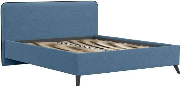 Миа кровать 160 Bravo blue (светло-синий) / кант Лайт 10 Велюр (коричневый) Миа кровать 160 Bravo blue (светло-синий) / кант Лайт 10 Велюр (коричневый)