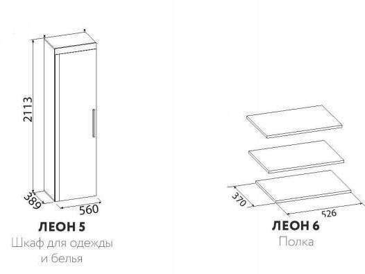 Шкаф для одежды и белья Глазов-мебель Леон 5