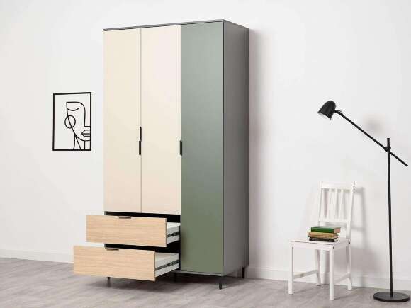 Марвэл Шкаф 16.317.03 Темно - серый / Плэйн / Дымчатый Зеленый