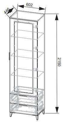 Шкаф-витрина Тоскана (MLK)