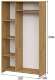 Шкаф трехстворчатый Дольче, Дуб Золотой, Белый Шкаф трехстворчатый Дольче, Дуб Золотой, Белый