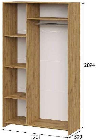 Шкаф трехстворчатый Дольче, Дуб Золотой, Белый Шкаф трехстворчатый Дольче, Дуб Золотой, Белый