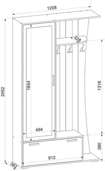 Ивушка 20 Прихожая Ясень Шимо Темный / Светлый