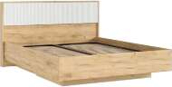 С/Г Марвэл Кровать парящая 1,6м (ортопед дерево) с подсветкой (Браш Вайт/Дуб Крафт, Дуб Крафт)