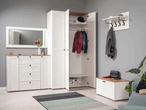 Прихожая Остин 2 Белый шагрень/Дуб Вотан Прихожая Остин 2 Белый шагрень/Дуб Вотан